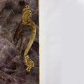 Square amethyst agate serving tray with brass handles product image 1