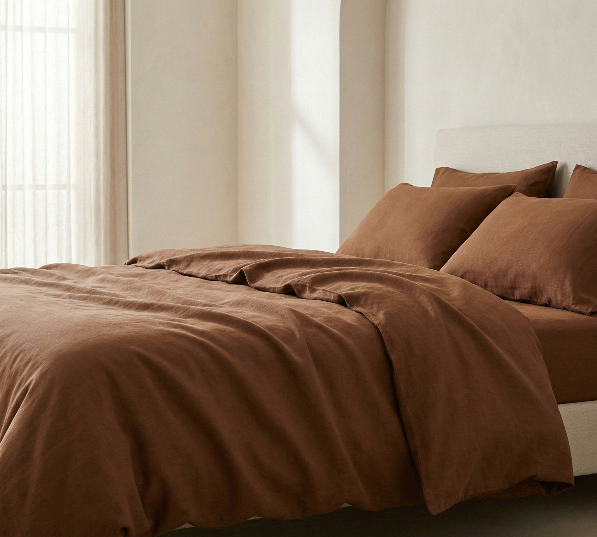 Linen cotton duvet cover set breathable bedding product image 17