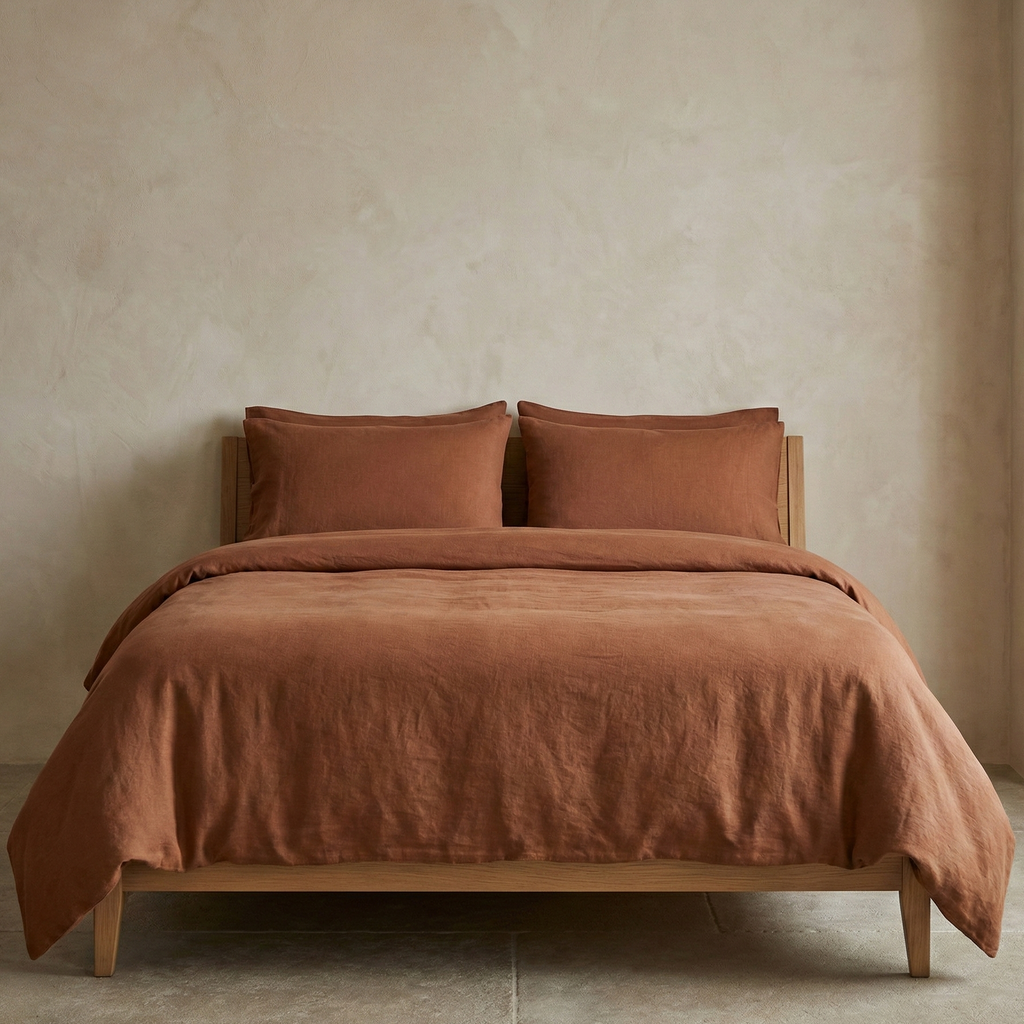 Linen cotton duvet cover set breathable bedding product image 16