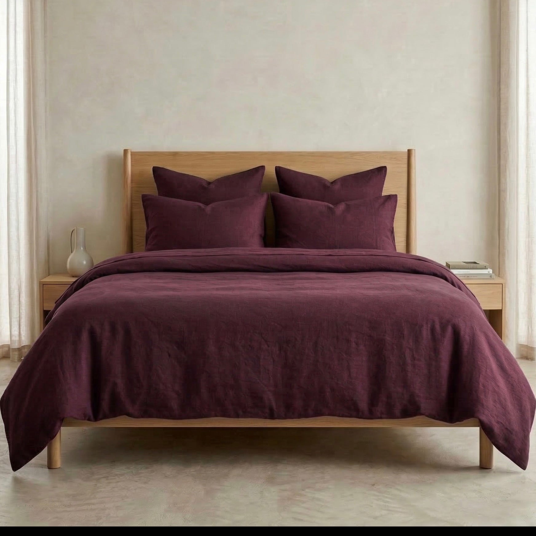 Linen cotton duvet cover set breathable bedding product image 7