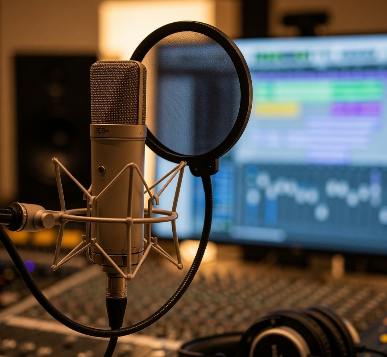 Professional studio microphone and recording setup in Johannesburg music studio