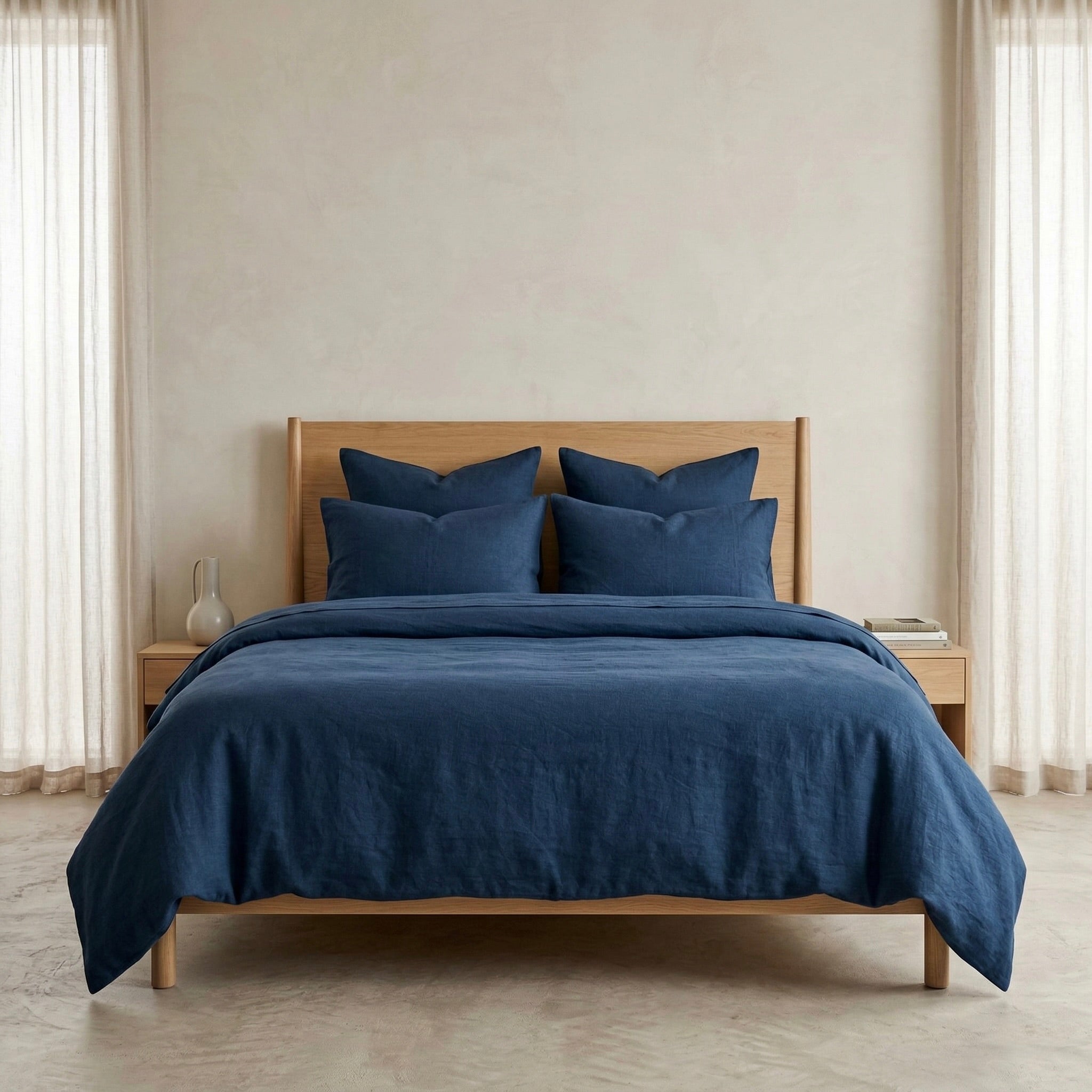 Linen cotton duvet cover set breathable bedding product image 15