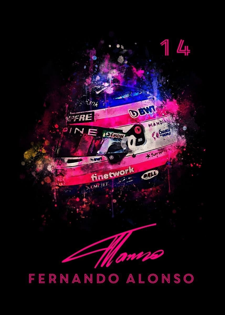 Formula 1 helmet watercolor motorsport poster product image 4